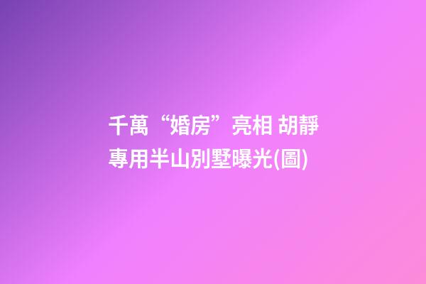 千萬“婚房”亮相 胡靜專用半山別墅曝光(圖)